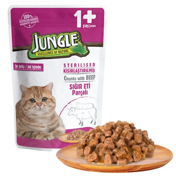 Jungle Biftekli Kısır Kedi Pouch 100 Gr ürün görseli 1