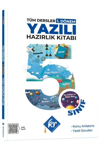 5. Sınıf Tüm Dersler 1. Dönem Yazılı Hazırlık Kitabı KR Akademi Yayınları ürün görseli 1