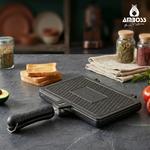 Vento Döküm Ocak Üstü Tost Makinesi Siyah ürün görseli 1