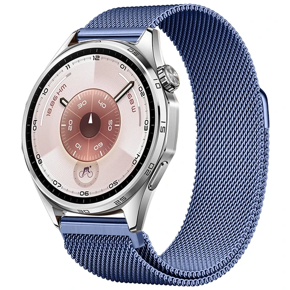 Huawei Watch GT6 46mm Uyumlu Manyetik Milanese Loop Metal Kordon  Lacivert ürün görseli 1