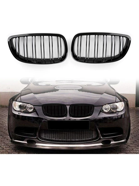 Bmw E92 Coupe  2006-2009  Uyumlu Plastik Parlak Siyah M3 Panjur-Böbrek ürün görseli 1