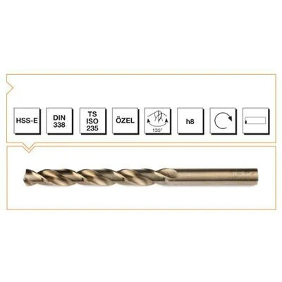 Makina Takım HSSE DIN 338 RN Altın Seri Matkap Ucu 7.4 mm-MTE B00005000740 ürün görseli 1