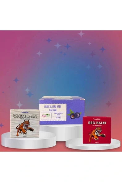 White + Red soğutucu ve ısıtıcı masaj kremi + Ardıç&Emu Yağı balsam ürün görseli 1