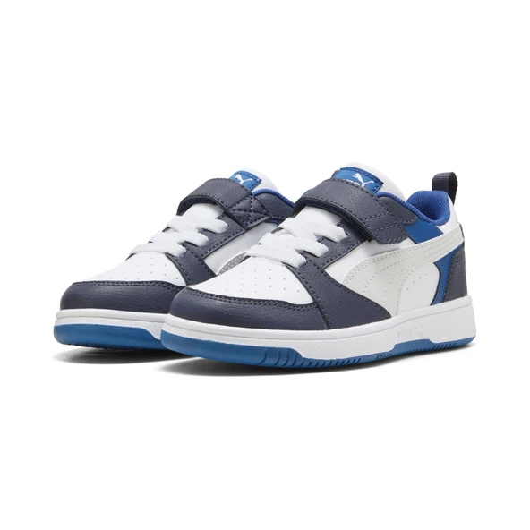 Puma Rebound V6 Lo AC+ PS-White-Feather Gray-BlK Çocuk Ayakkabı-Beyaz ürün görseli 1