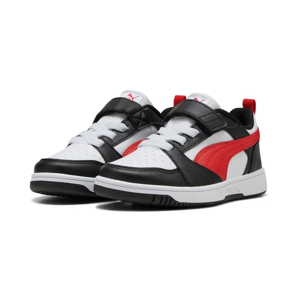 Puma Rebound V6 Lo AC+ PS-White-Red-Black Çocuk Ayakkabı-Beyaz ürün görseli 1