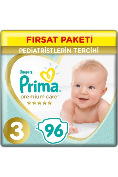 Prima Premium Care 3 Numara Midi 96lı Bebek Bezi ürün görseli 1