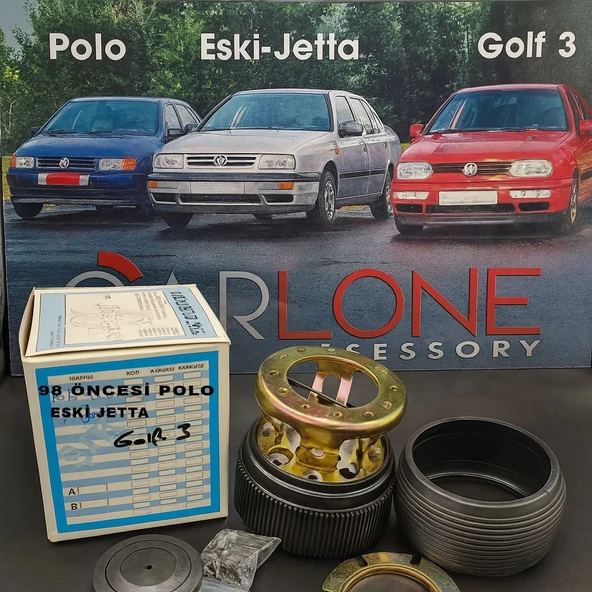 Polo 98 Öncesi-Eski Jetta-Golf3 İle Uyumlu Sabit Spor Direksiyon Göbeği Momo Tip ürün görseli 1