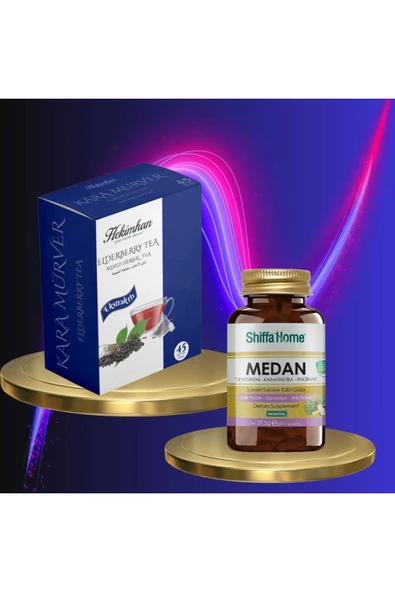Kara Mürver Çayı 40'lı + MEDAN Devedikeni Karahindiba Enginar 60 Kapsül ürün görseli 1