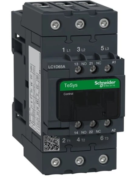 Schneider LC1D65AB7 TeSys D 65 A 30 kW 24V AC Kontaktör 3 Kutuplu 1NO+1NC AC-3 ürün görseli 1