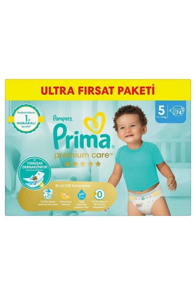 Prima Premium Care 5 Numara Junior 74lü Bebek Bezi - Resim 2