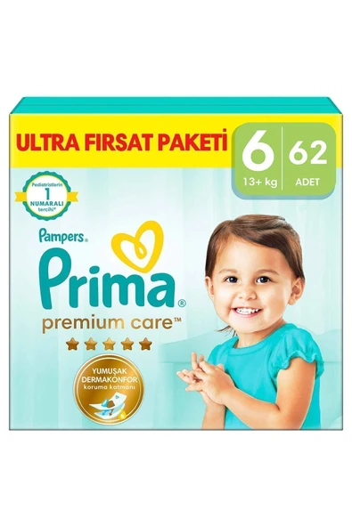 Prima Premium Care 6 Numara XL 62 li Bebek Bezi ürün görseli 1