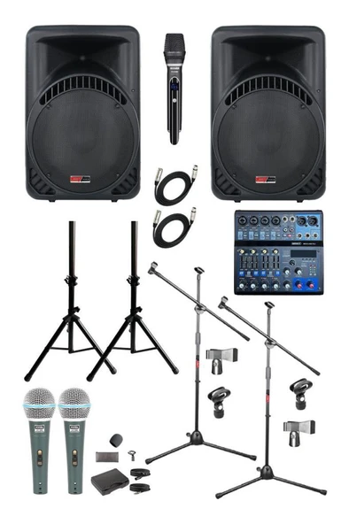 Lastvoice Ample Surface-Paket-2 Aktif hoparlör ve Mixer Full Ses Sistemi Seti ürün görseli 1