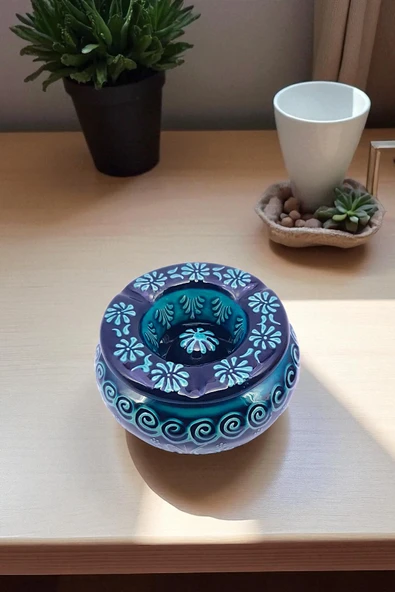 sharp&art SERAMİK KÜLLÜKLER, %100 EL İŞLEMESİ, KAPAKLI, KULLANIŞLI, DEKORATİF, 12 CM, 6 FARKLI MODEL ürün görseli 1
