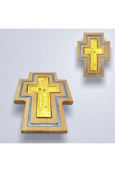 sharp&art Epoksi Kanallı El Yapımı Ahşap Haç , Karanlıkta Parlayan Epoksi Sanatı, Hristiyan Ev Dekorasyonu ürün görseli 1