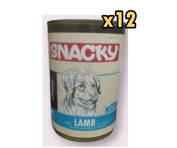 Snacky Chunk Soslu Kuzulu Yetişkin Köpek Konservesi 400 gr 12'li Paket ürün görseli 1