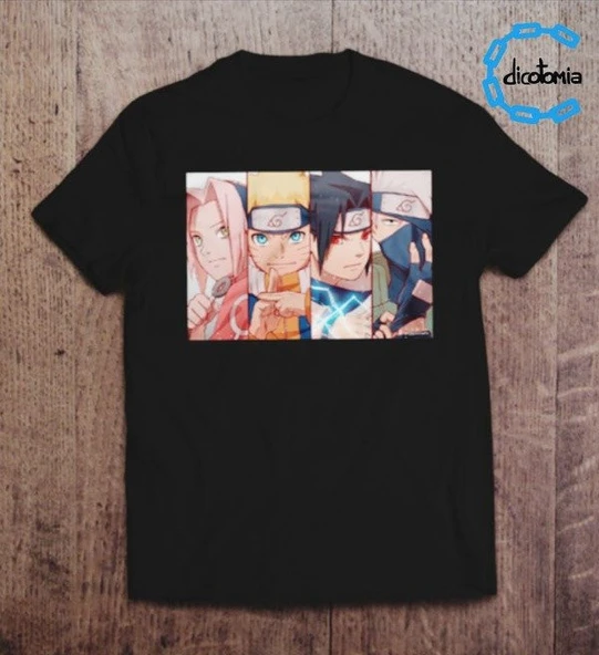 Erkek Siyah Naruto Anime Tshirt ürün görseli 1