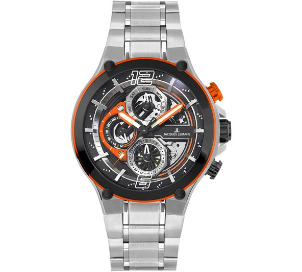 Jacques Lemans Manchester JL.1-2150E Quartz Çelik Gri 10 ATM 44 mm Erkek Kol Saati ürün görseli 1
