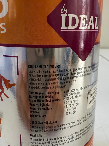 Ideal Vitamino Premiks 1 Lt - Resim 3