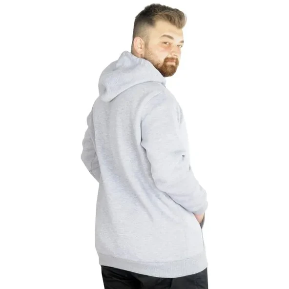 Erkek Sweatshirt Kapşonlu Pocket Basic  20562 Grimelanj - Resim 4