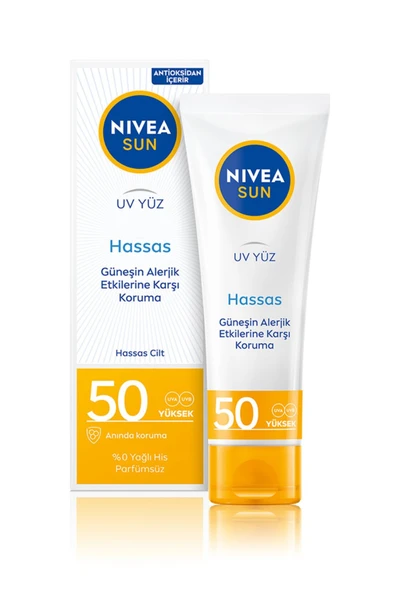 Nivea Sun Hassas Yüz Güneş Kremi SPF50 – Güneş Alerjisine Karşı Koruyucu, Hassas Ciltlere Özel, 50 ml ürün görseli 1