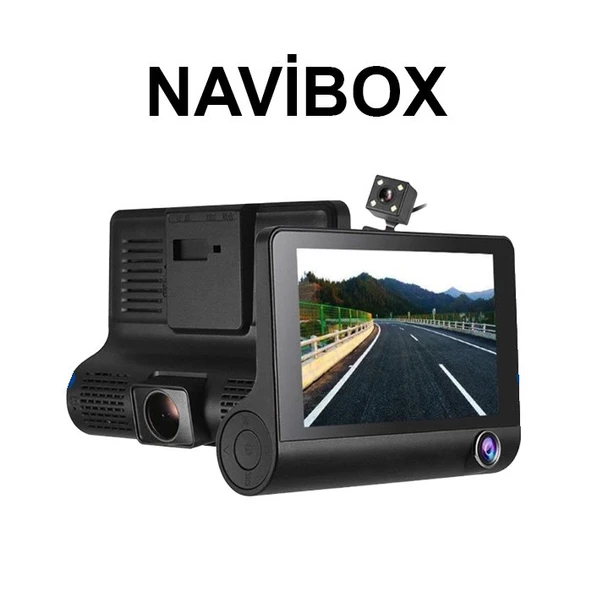 Navibox 140 Açılı 1080P DVR Yol Kayıt Kamerası NV2140U Üçlü Kamera ürün görseli 1