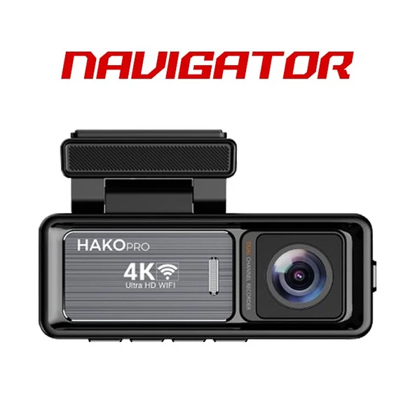 Navigator Hako Pro 180 Açılı 4K DVR Ekranlı Wi-Fi Yol Kayıt Kamerası  Ön Arka Kamera ürün görseli 1