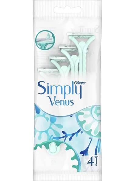 Gillette Simply Venus 2 Basic Kullan At Kadın Tıraş Bıçağı 4 Adet - Resim 2