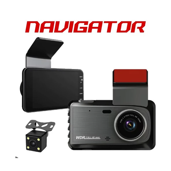 Navigator 160 Açılı 1296P DVR Ekranlı Wi-Fi Yol Kayıt Kamerası NG2160W Ön Arka Kamera ürün görseli 1