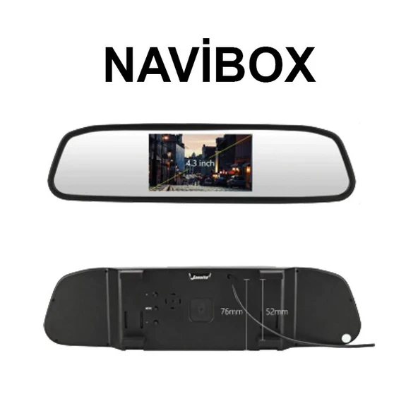 Navibox 140 Açılı 1080P DVR Ayna Yol Kayıt Kamerası NV2140A Ön Arka Kamera ürün görseli 1