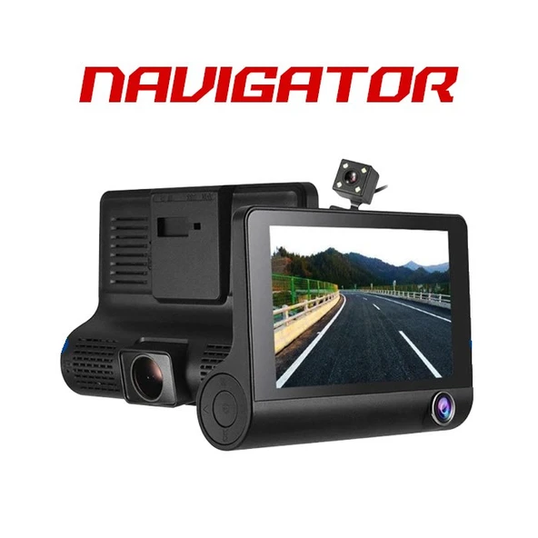 Navigator 160 Açılı 1080P DVR Dokunmatik Ayna Yol Kayıt Kamerası NG2160U Üçlü Kamera ürün görseli 1