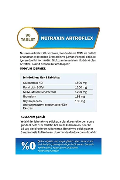 Nutraxin Artroflex 90 Tablet - Resim 2