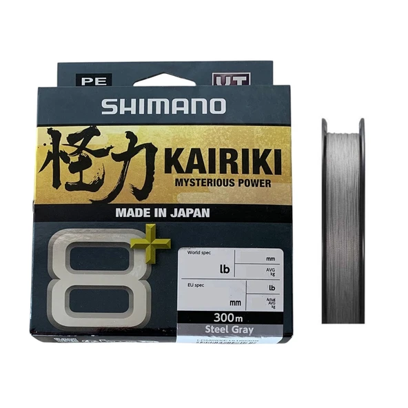 Shimano Kairiki 8+ 300mt İp Misina Steel Gray ürün görseli 1