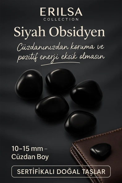 ASertifikalı Doğal Siyah Obsidyen Taşı Kütle 10-15 mm – Güçlü Koruma ve Pozitif Enerji ürün görseli 1