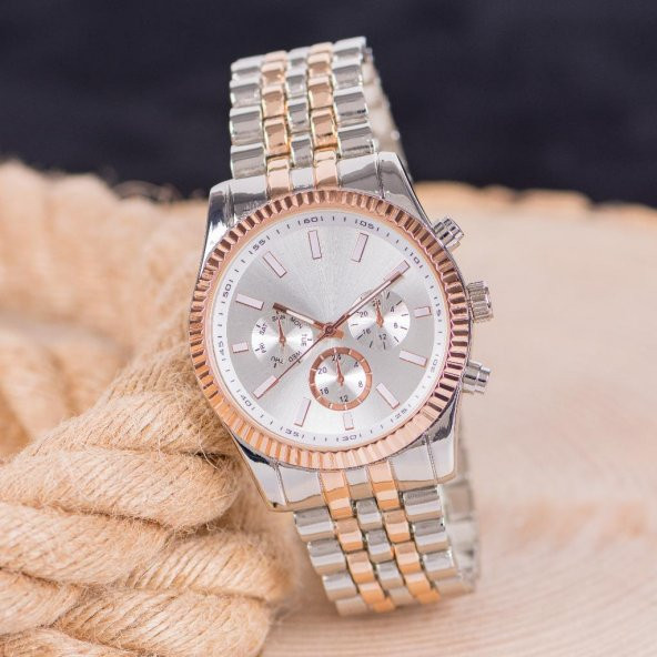 Saattino Yeni Sezon Şık Rose Silver Kasa Çelik Erkek Kol Saati ST-303993 ürün görseli 1