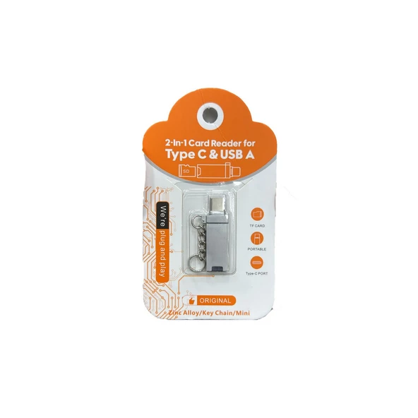 ZR967 Type-C Usb 2İn1 Card Reader ürün görseli 1