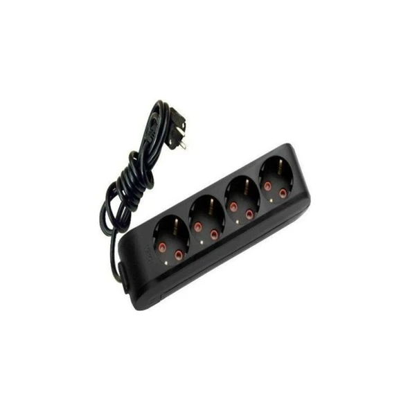 Viko 4lü 2metre Siyah Grup Priz 90133402 ürün görseli 1