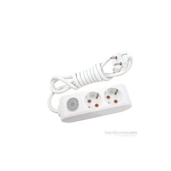 Viko Multi-Let İkili Priz Anahtar Topraklı Kablolu Çocuk Korumalı 1 Metre-Beyaz 90117201 ürün görseli 1