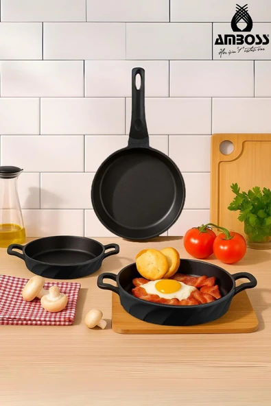 Vento 3 Parça Döküm 26 cm Tava 18-20 cm Sahan Seti ürün görseli 1