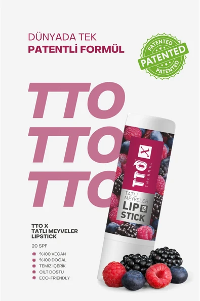 Tto X Tatlı Meyveler Lipstick 20 SPF Korumalı - Resim 2