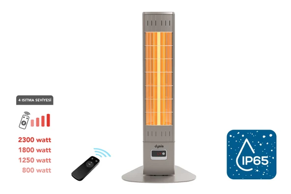 Single X Karbon Serisi IP65 Suya-Toza Dayanıklı 2300 W Bej Uzaktan Kumandalı İç/Dış Mekan Isıtıcı ürün görseli 1