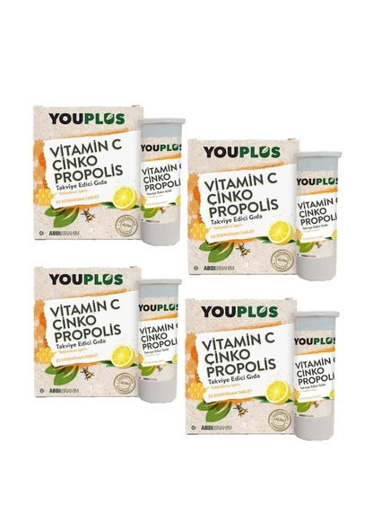 You plus Vitamin C Çinko Propolis Effervesan 20 Tablet | 4 Adet ürün görseli 1