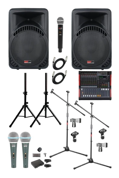 Lastvoice Ample Classy-Paket-2 Aktif hoparlör ve Mixer Full Ses Sistemi Seti ürün görseli 1