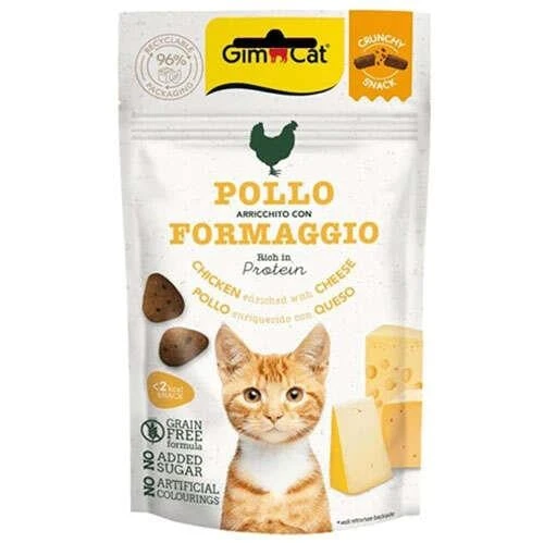 GimCat Crunchy Snacks Tavuklu ve Peynirli Tahılsız Kedi Ödülü 50 Gr ürün görseli 1
