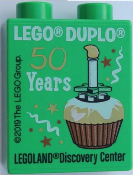 Legoland Discovery Centre 2019 50 Years Cupcake Pattern Duplo Brick 1x2x2 ürün görseli 1
