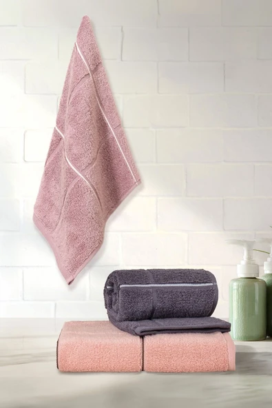 Varol Kare Serisi Micro Cotton 30x50cm 3 Lü Havlu Seti ürün görseli 1