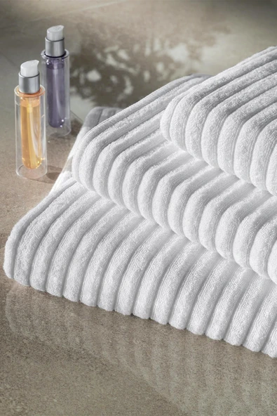 Varol Mitis Serisi Otel Banyo Havlusu 90x150 700gr Beyaz ürün görseli 1