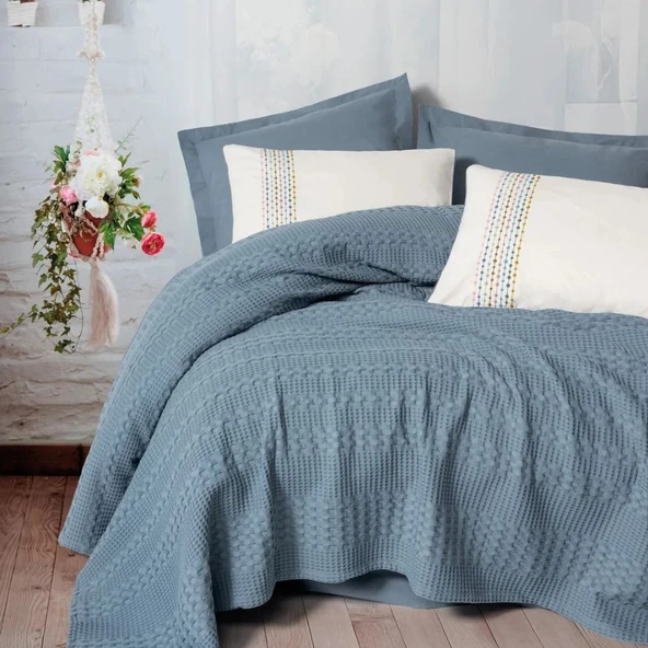 Cotton Box Aura Tek Kişilik Takımı Pebble indigo ürün görseli 1