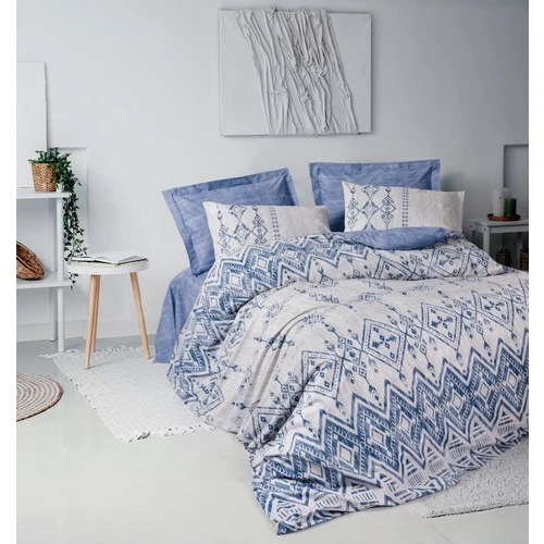 Cotton Box Ethnic Çift Kişilik Nevresim Takimi Cleo Mavi ürün görseli 1
