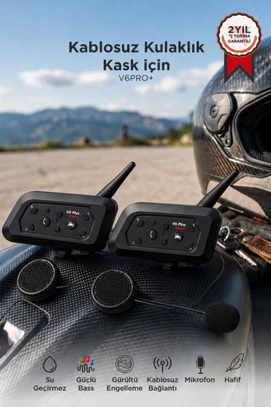 Motosiklet Helmet İnterkom Bluetooth 2li Kask Kulaklığı Ejeas Double V6PRO+ ürün görseli 1