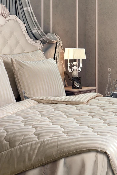 Varol Majesti Yorgan King Size Bej - Resim 3